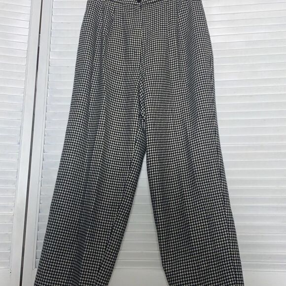 Vintage Houndstooth Wool Trousers Size 13/14 - Picture 8 of 16